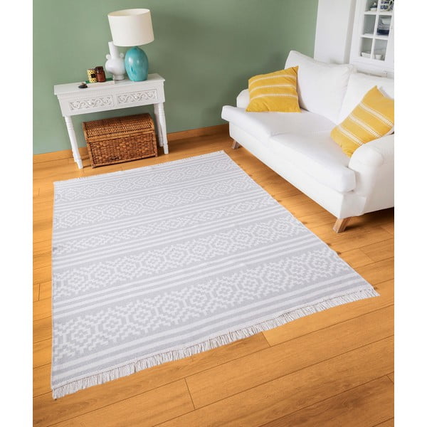 Sivo-bijeli pamučni tepih Oyo home Duo, 80 x 150 cm-image-1