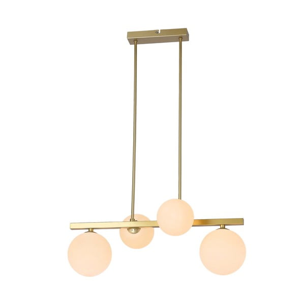 Bijela/u zlatnoj boji viseća svjetiljka sa staklenim sjenilom Kama – Candellux Lighting-image-2