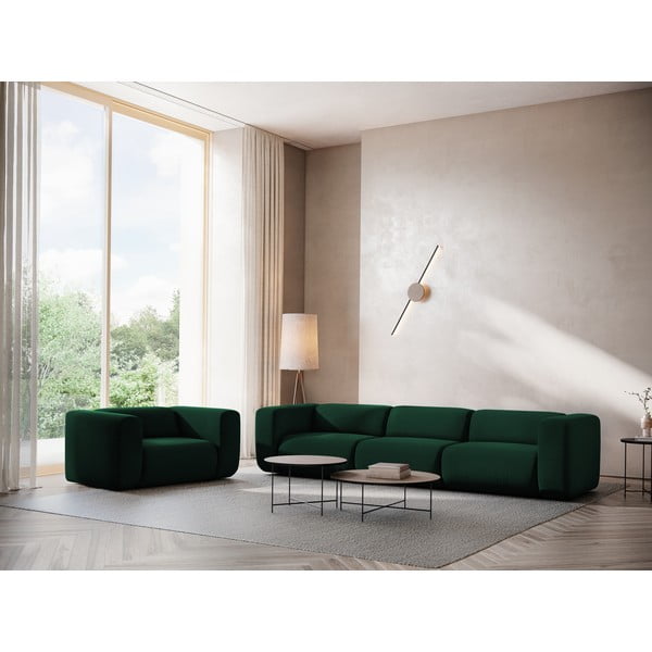 Tamno zelena baršunasti sofa 228 cm Ekahi – Makamii-image-1