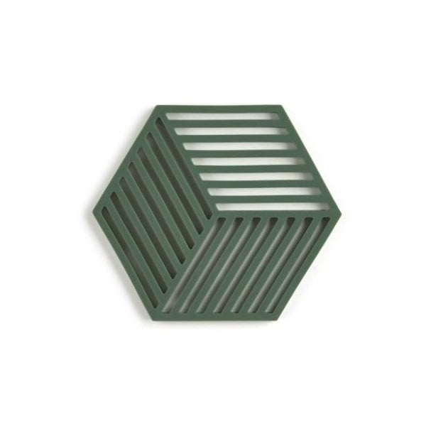 Tamnozeleni silikonski podmetač za lonce Zone Hexagon
