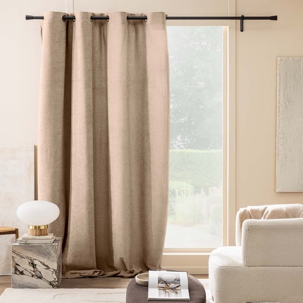 Svjetlo smeđa zavjesa od boucle tkanine 140x260 cm Winona – douceur d'intérieur-image-3