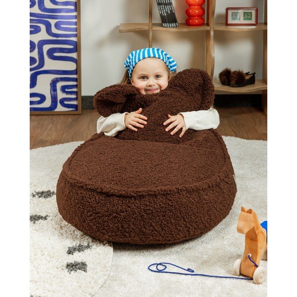 Tamno smeđa vreća za bebe od bouclé tkanine Warm Hazel – Wigiwama-image-4