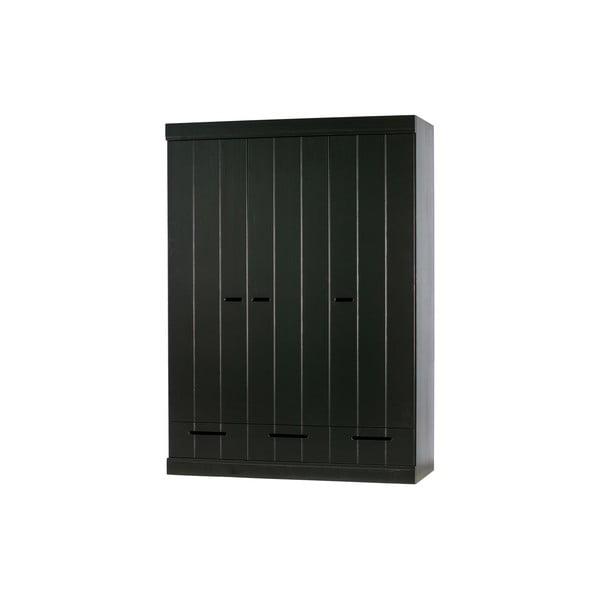 Crni ormar s konstrukcijom od borovog drveta WOOOD Connect, širine 140 cm-image-2