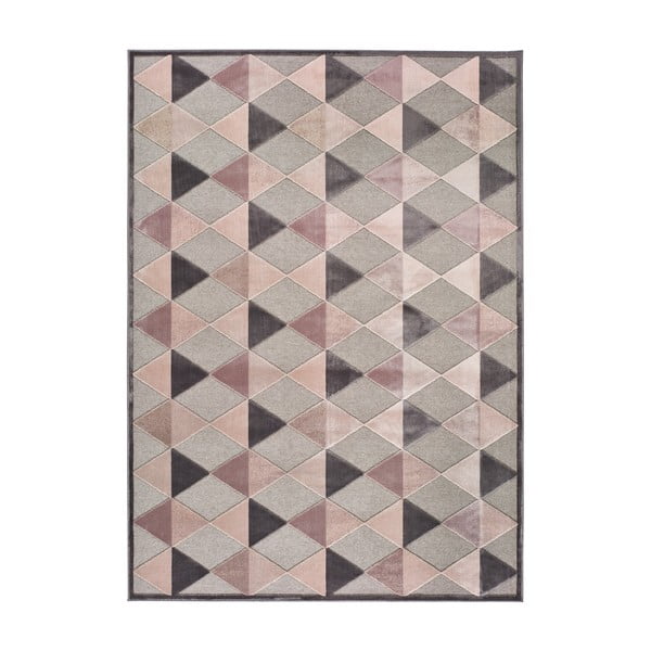 Sivo-ružičasti tepih Universal Farashe Triangle, 140 x 200 cm