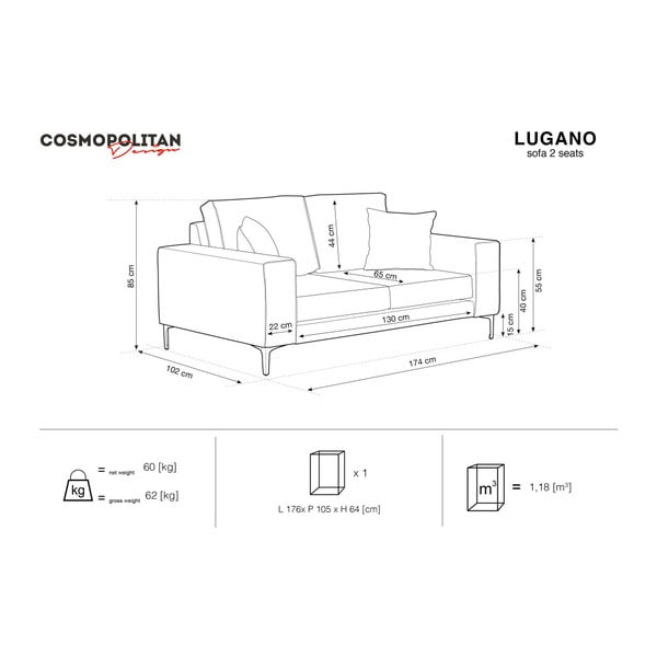 Bež dvosjed Cosmopolitan Design Lugano-image-2