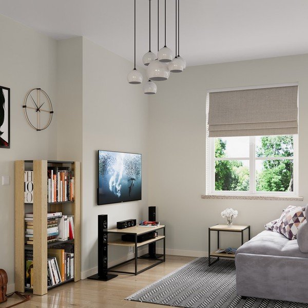 Smeđi stolić za kavu s pločom stola u dekoru oraha 40x80 cm Pjan – Homede-image-1