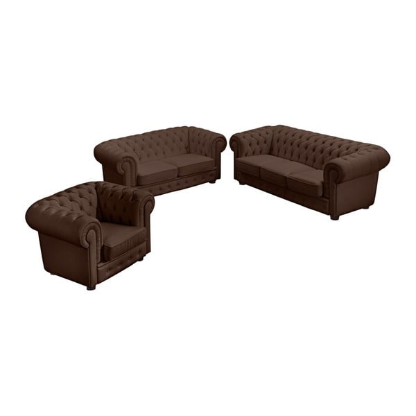 Smeđa kožna sofa Max Winzer Bridgeport, 172 cm-image-1