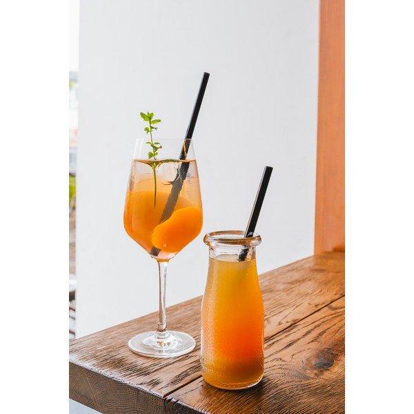 Set od 6 crnih staklenih slamki Vialli Design, dužina 20 cm-image-3