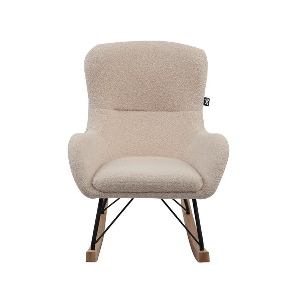 Bež dječja fotelja za ljuljanje od bouclé tkanine Rocky – Vipack-image-2