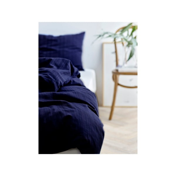 Tamno plava posteljina za krevet za jednu osobu/za produženi krevet od damasta 140x220 cm Noble – Södahl-image-1