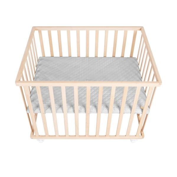 Sivi putni krevetić od masivne bukve 75x100 cm Roba style – Roba-image-2