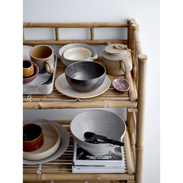 Sivo-bijela keramička zdjela za posluživanje Bloomingville Thea, ø 24,5 cm-image-1