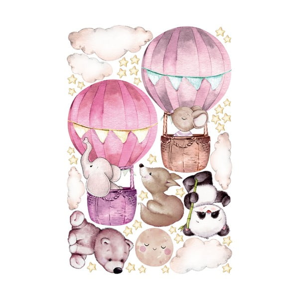 Ružičaste dječje zidne naljepnice Ambiance Balloons and Stars-image-2