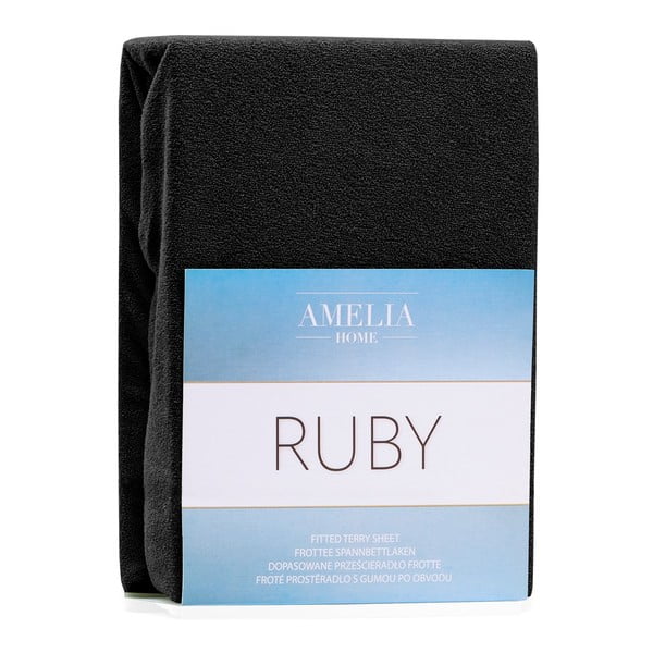 Crna plahta s gumom od frotira 240x220 cm Ruby – AmeliaHome-image-2