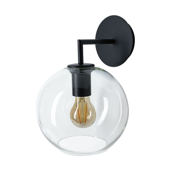 Crna zidna svjetiljka SULION Bogard, ø 20 cm