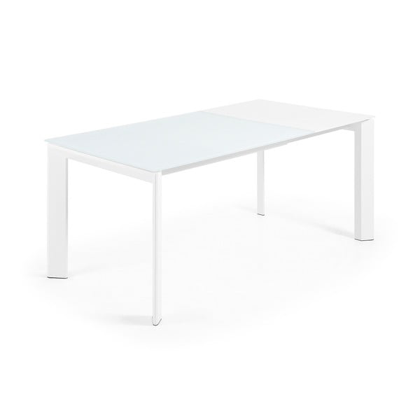 Proširiv blagovaonski stol s dodatnom pločom sa staklenom pločom stola 80x120 cm Axis – Kave Home-image-1