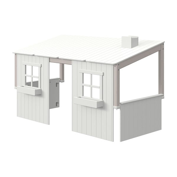 Sivi okvir za krevet u obliku kućice Flexa Classic