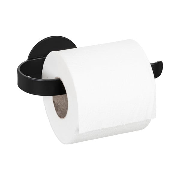 Mat crni metalni samoljepljiv držač toaletnog papira Bivio – Wenko