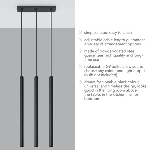 Crna visilica Sollux Fideus, dužine 30 cm-image-4