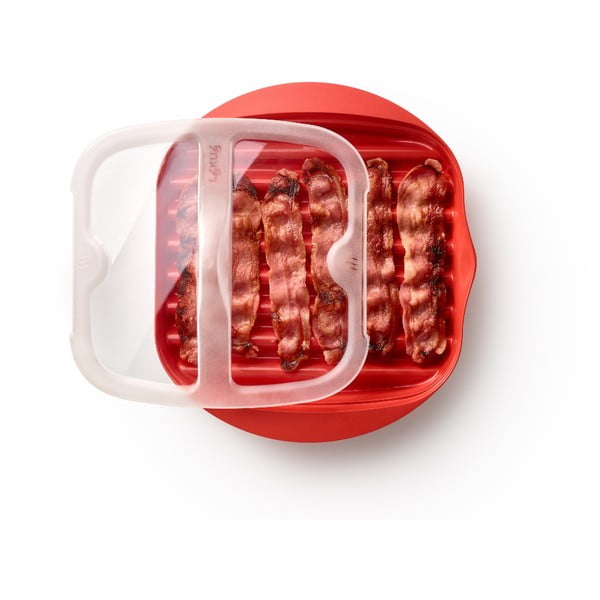 Crvena silikonska posuda za pripremu slanine Lékué Bacon-image-1