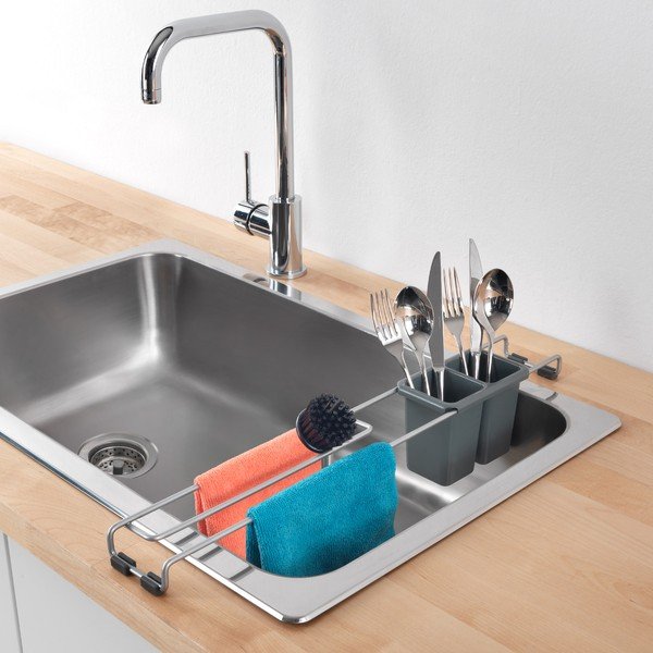 Čeličan ocjeđivač za posuđe u srebrnoj boji – Metaltex-image-2