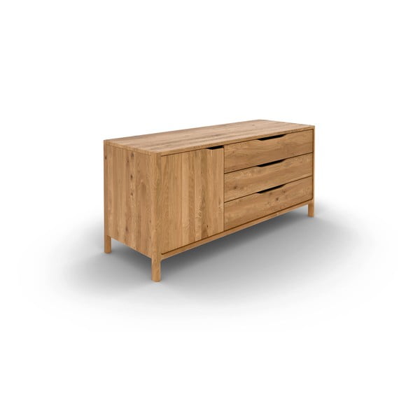 Niska komoda od punog hrasta u prirodnoj boji 140x64 cm Twig – The Beds-image-2