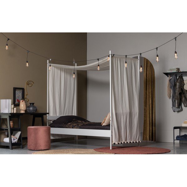 Ružičasti baršunasti tabure WOOOD Sara, ⌀ 46 cm-image-1