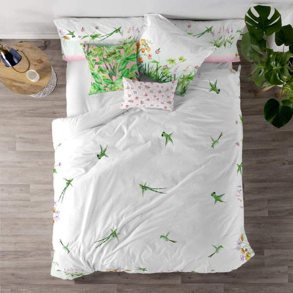 Set pamučnih posteljina za krevet za jednu osobu na poplunu i jastuku Happy Friday Meadow, 140 x 200 cm