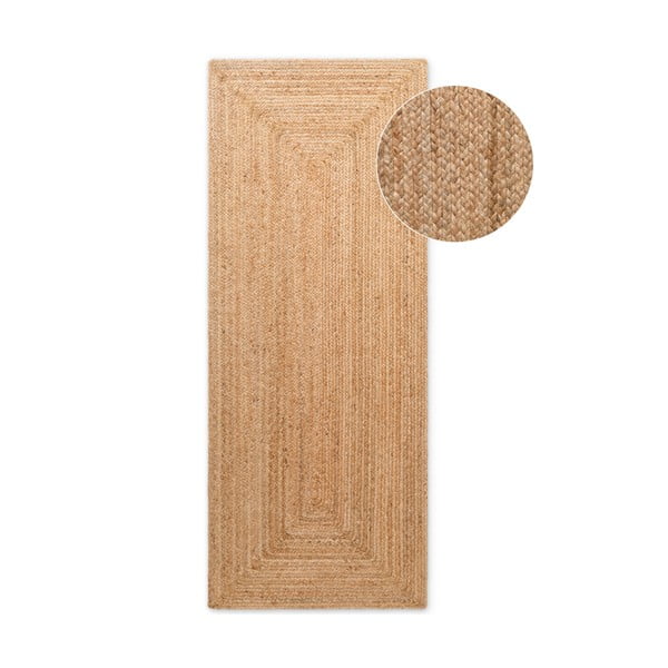 Obostrana/ručno rađena jutena staza u prirodnoj boji 80x200 cm Sharmila Natural Brown – Hanse Home