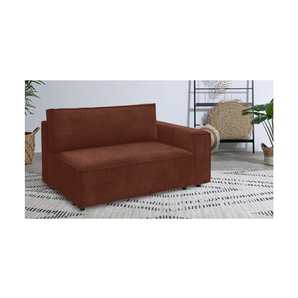 Ciglasta modularna sjedeća garnitura od samta (s desnim kutom) Nihad modular – Bobochic Paris-image-1