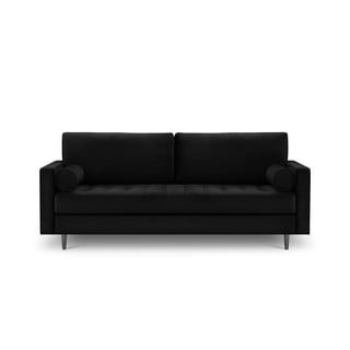 Crna baršunasta sofa Milo Casa Santo, 219 cm