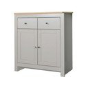 Siva/u prirodnoj boji niska komoda u dekoru hrasta 79x81 cm Emerald – Støraa