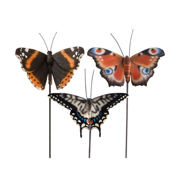 Vrtni kolci u setu 3 kom od polyresina Butterfly – Esschert Design