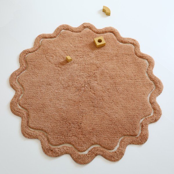 Ciglasti periv/ručno rađen pamučan okrugao tepih ø 110 cm Sweet April Toffee – Nattiot-image-2