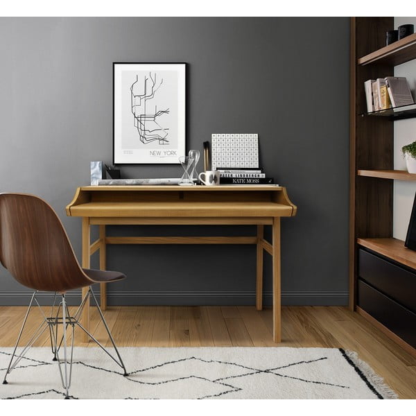 Uredski radni stol u dekoru hrasta 44x115 cm Carteret – Woodman-image-1