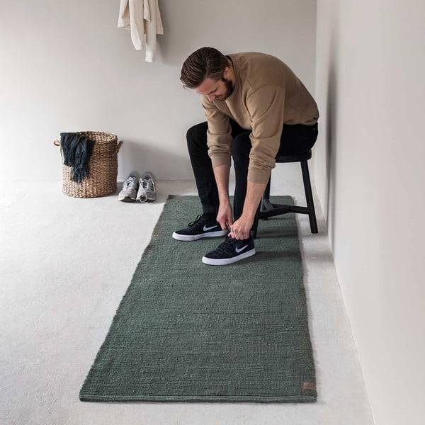 Staza od tamno zelene jute 75x245 cm Ribbon - Mette Ditmer Denmark-image-2