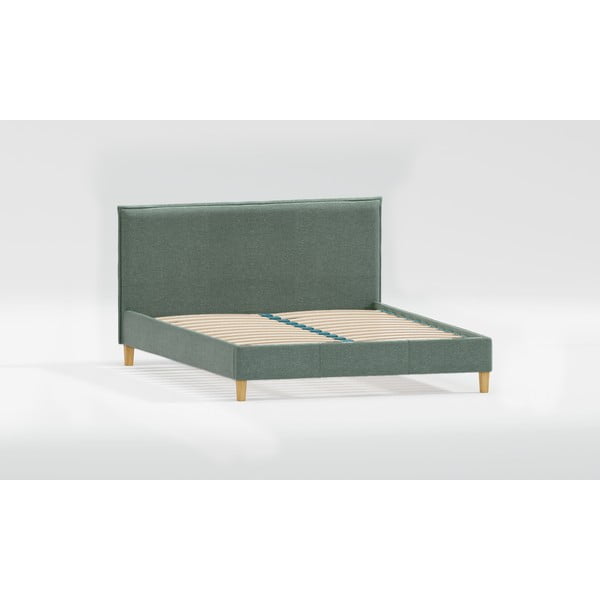 Zeleni tapecirani bračni krevet s podnicom 200x200 cm Tina – Ropez