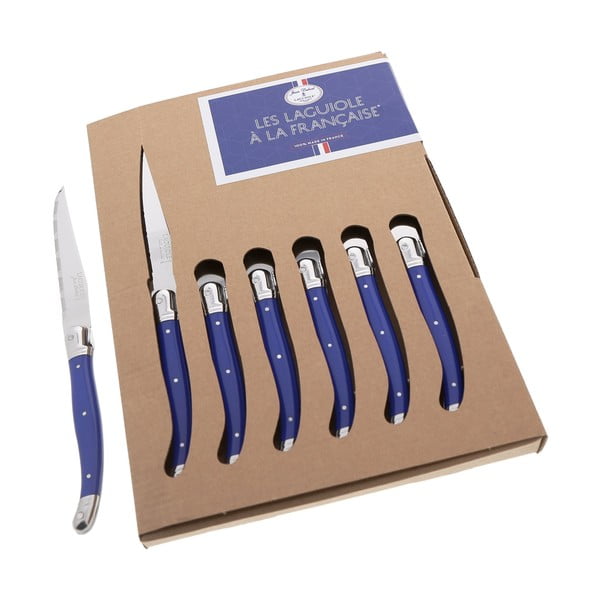 Set od 6 plavih noževa Jean Dubost