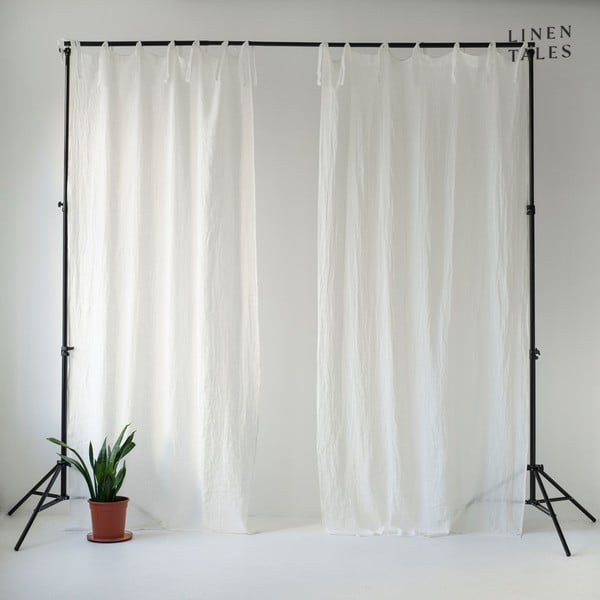 Bijela lanena prozirna zavjesa 130x200 cm White – Linen Tales