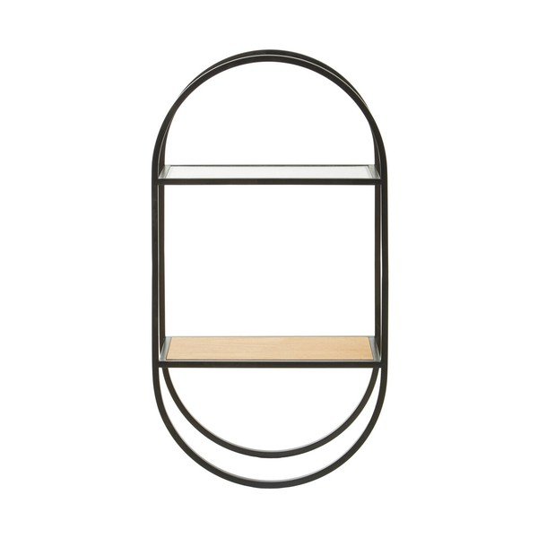 Crna/u prirodnoj boji metalna polica s više razina 35 cm Mataram – Premier Housewares-image-3
