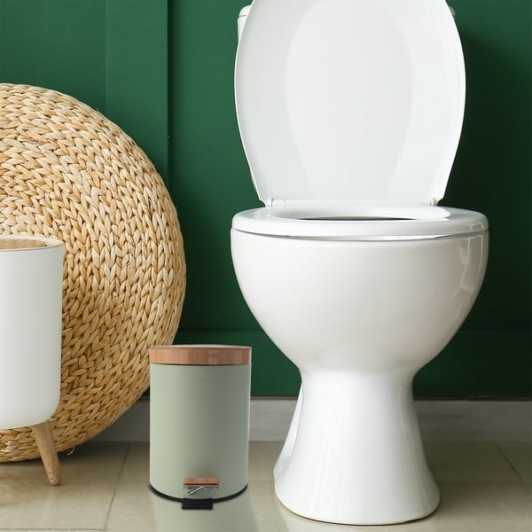 Svijetlo zelena metalna kanta za smeće s pedalom 3 l Greenish – Orion-image-1