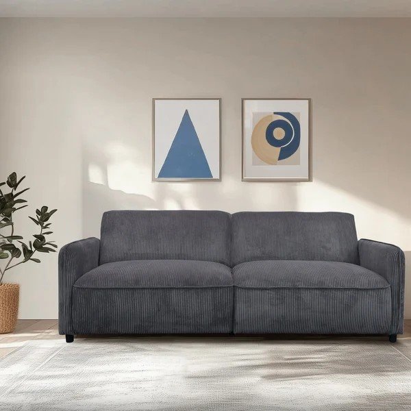 Antracitno siva podesiva/sklopiva sofa od samta 209 cm Alicia – Støraa-image-1