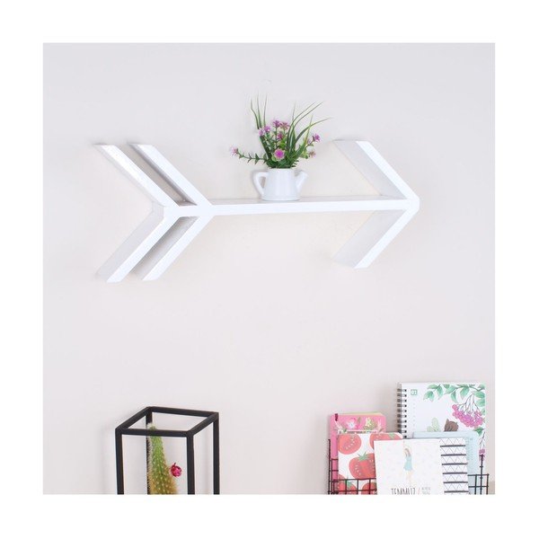 Bijela drvena zidna polica North Carolina Scandinavian Home Decors Fleche