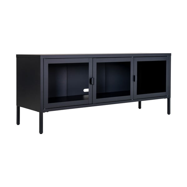 Crna metalna TV komoda 130x55 cm Brisbane – House Nordic-image-2