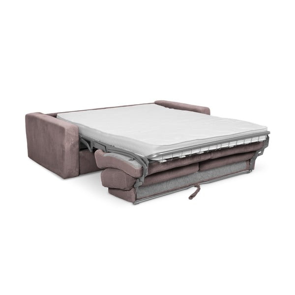 Prljavo roza sklopiva sofa od samta 195 cm Nona – Makamii-image-3