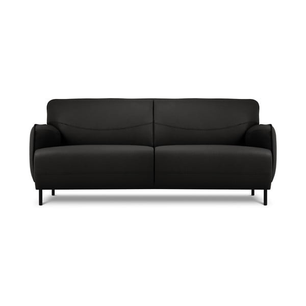 Crna kožna sofa Windsor & Co Sofas Neso, 175 x 90 cm