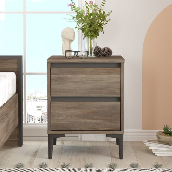Smeđi noćni ormarić Elegance – Kalune Design-image-1