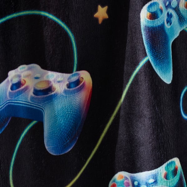 Crna/plava deka za bebe od mikropliša 130x170 cm Gamer – Catherine Lansfield-image-2