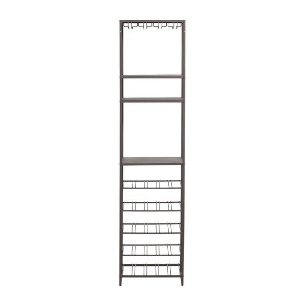 Tamno smeđa vitrina za vino broj boca 25 kom, 45x185x40 cm Reese – WOOOD-image-3