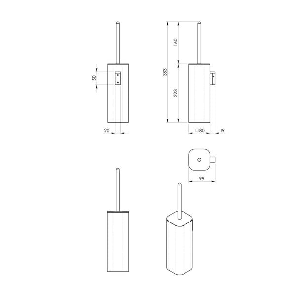 Bijela zidna WC četka Gedy Flori – Sapho-image-1